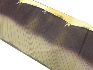 斜め縞に竹笹模様織り出し　袋帯